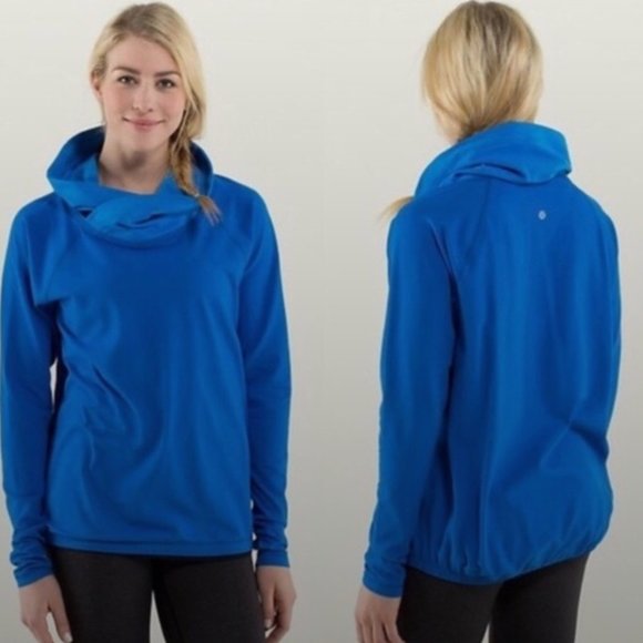 lululemon athletica Sweaters - Lululemon Blue Healthy Heart Cowl Neck Pullover